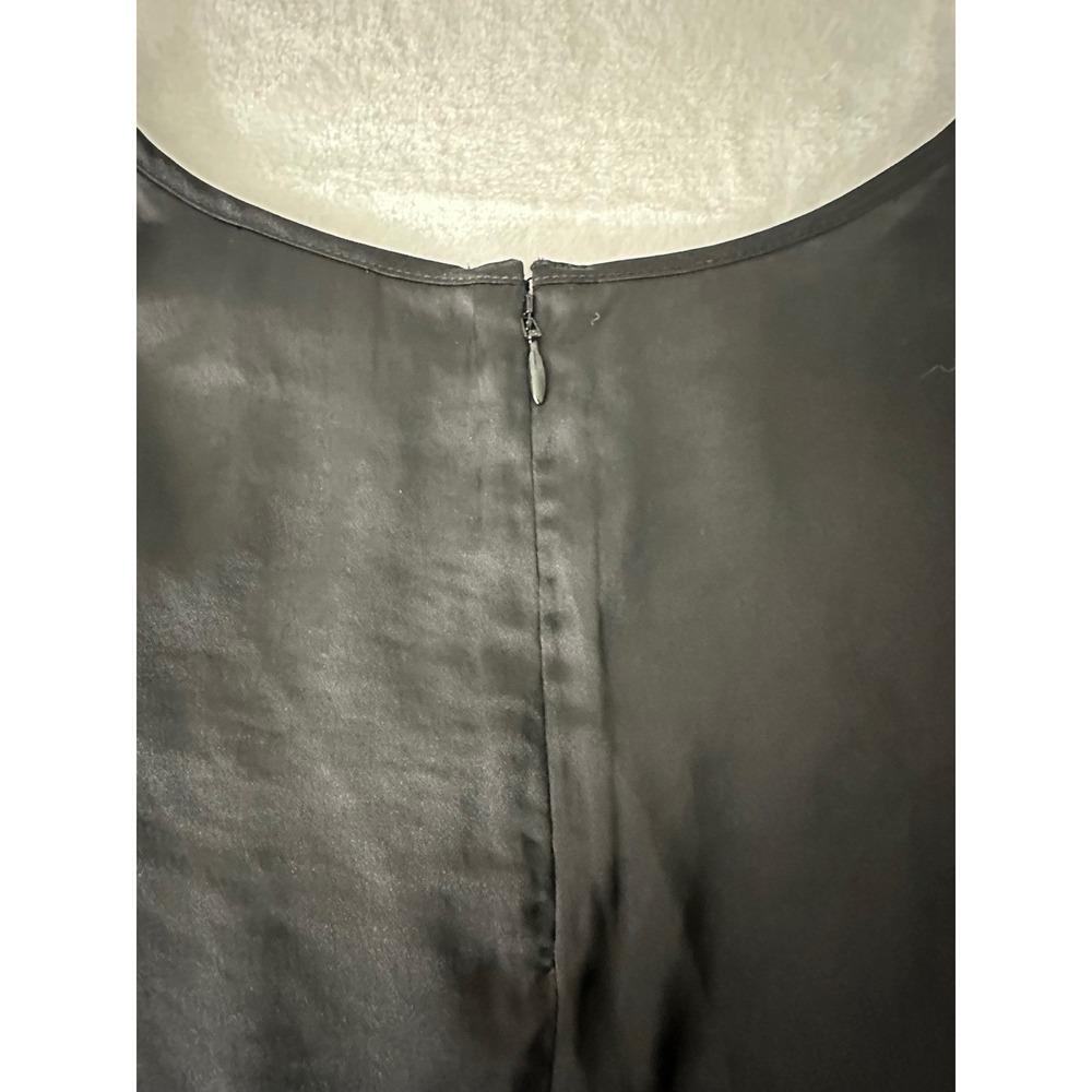 Cabi Black Satin Lace Blouse L Romantic Feminine Capsule Wardrobe Dark Academia - Picture 9 of 12